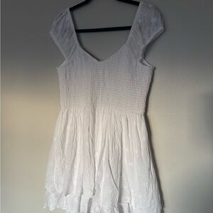 American Eagle White Smocked Mini Dress